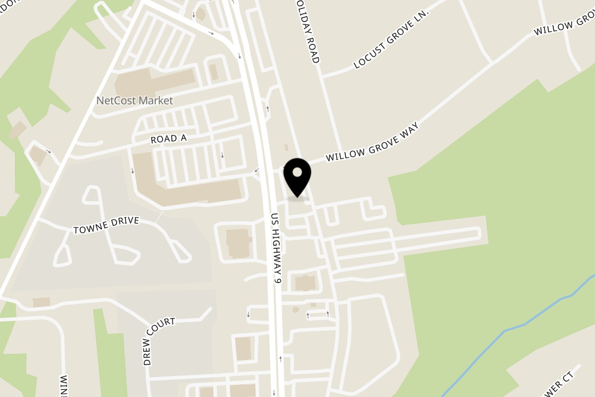 Map showing the location of Paradise Biryani Hut (at Manalapan) on 356 US-9 in Englishtown